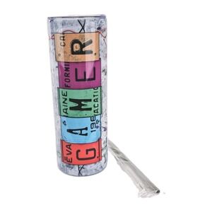 Gamer License Plates Video Game Controller 20oz Skinny Tumbler Fun Convenient